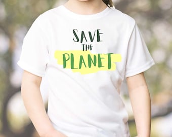 Camiseta infantil para salvar el planeta, Camisa ecologista niños, camiseta infantil ambientalista, los niños cuidan la tierra, camiseta verde para niños