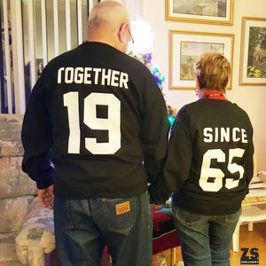 Together Since Custom sweatshirts for couples, Valentine's Day, personalizable sweatshirts, together since, Matching sweatshirt for couples image 7