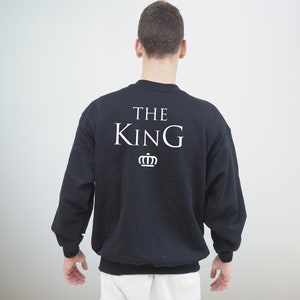 King Queen sweatshirts for couples, dress up to match your partner, king queen clothes image 4