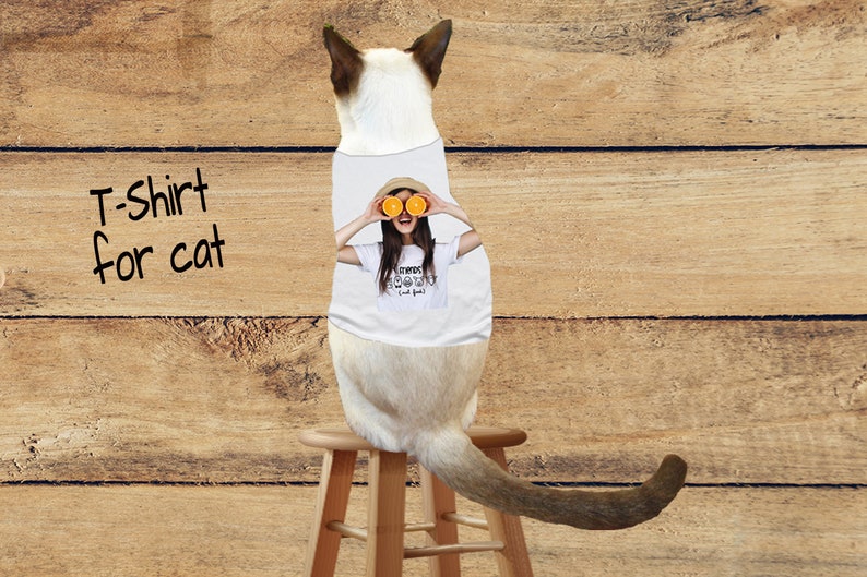 Cat and owner shirt, Birthday gift, cat mama Matching shirts, picture cat on your shirt, custom Owner cat, cat lover image 3