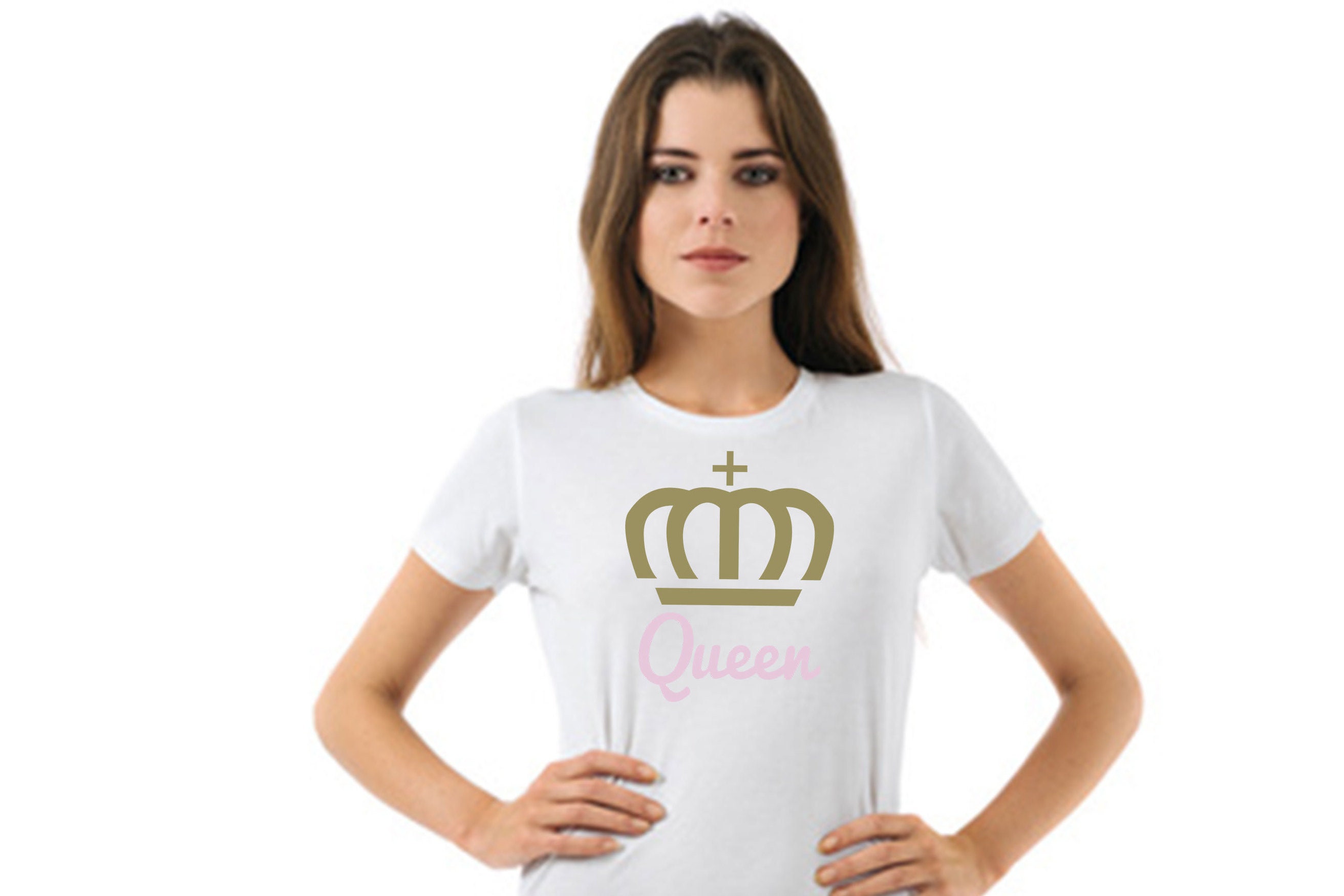 Camisa Queen camiseta con texto Reina corona dorada camiseta divertida para nina camiseta Queen con texto rosa y corona dorada camisa estilo tumblr Etsy Mexico