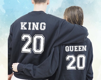 Couple Sweatshirt King and Queen, Sweatshirts for couples, gift for boyfriend, gift for girlfriend, anniversary gift for couple