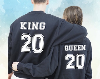 Traje de Rey y Reina San Valentín, Sudaderas para parejas, regalo para San Valentín, regalo San Valentín, regalo de cumpleaños