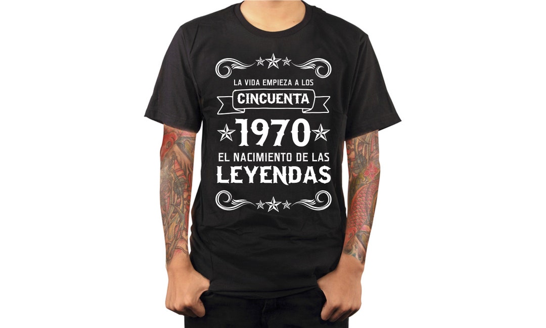 Camiseta Hombre Playera Cumpleaños 50 1970 50 Anos De Estar Tan Guapo,  Negro 