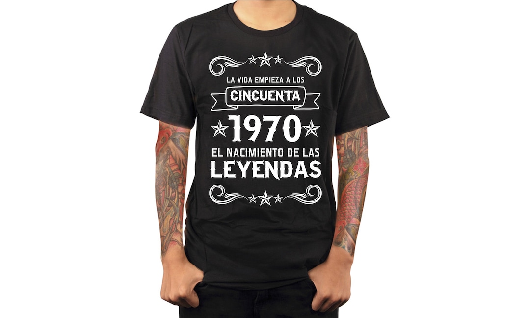 Camiseta Hombre Playera Cumpleaños 50 1970 50 Anos De Estar Tan Guapo,  Negro 