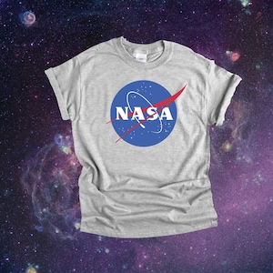 NASA logo shirt, NASA shirt unisex in colors white black and gray, space shirts, nasa space shirts, fashion t shirt, NASA shirt plus size