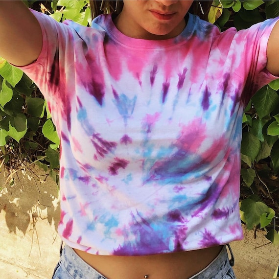 Light purple tie dye cheap shirt