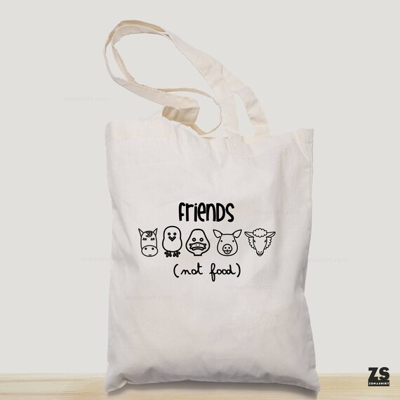 Amigos no Comida Vegetariana Vegetariano Bolso 38x42cm Gris Grafito