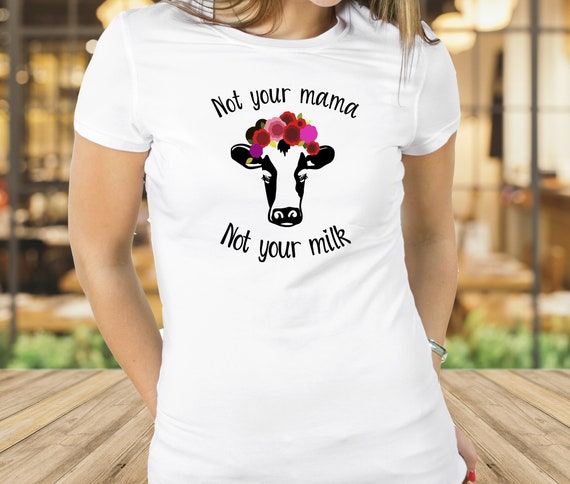 Tshirt boho t shirt schattig koe shirt vegan shirt - Etsy Nederland