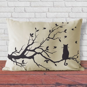 Decorative cushion of cat, pillow gift ideas with cat design, pillow cover, sham home decor, pillow boho, decorative pillow image 2