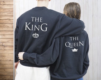 Sudadera para regalo de San Valentín, sudaderas el rey reina, ropa a juego, regalo de San Valentín, regalo de cumpleaños