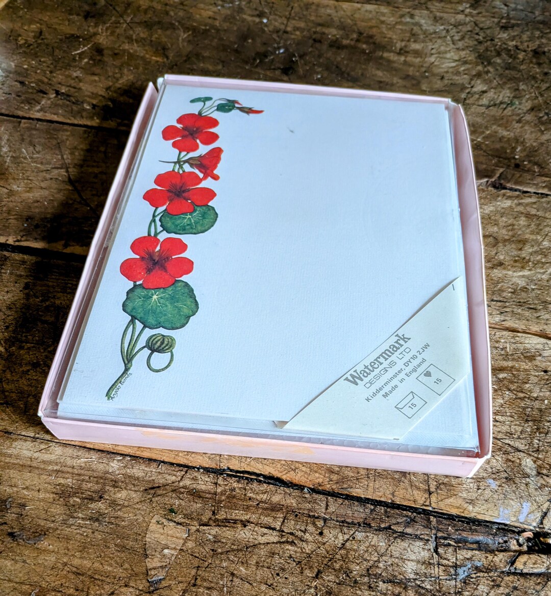 Vintage 80s Stationery Set - Watermark Floral Writing Paper - Etsy