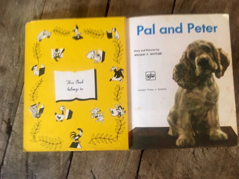 Pal and Peter, vintage child's book, little golden book, 1970s kitsch book, Spaniel,, kitsch dog book,, kawaii book, rare book, image 5