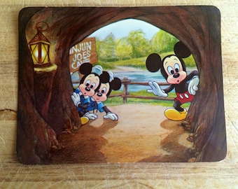 Mickey mouse  - Disney postcard - 1970s disneyland memorabilia - large unused postcard - Walt Disney - The Unknown Beckons