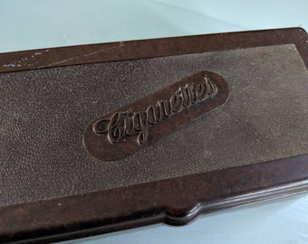Vintage cigarette box, Bakelite box, vintage box, 50s Bakelite , brown box, man cave, smokers gift, den decor,tobacciana