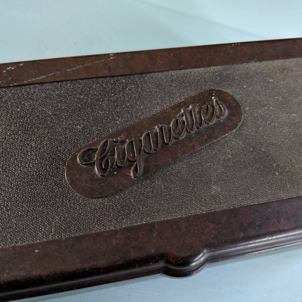 Vintage cigarette box, Bakelite box, vintage box, 50s Bakelite , brown box, man cave, smokers gift, den decor,tobacciana