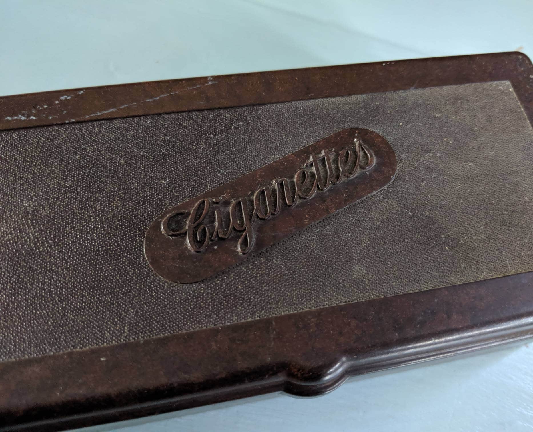 bakelite cigarette box Vintage Cigarette Box, Bakelite Box, Vintage Box, 50s Bakelite , Brown Box,  Man Cave, Smokers Gift, Den Decor,tobacciana