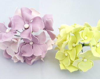 Realistic Hydrangea Sugar Flower Cake Toppers