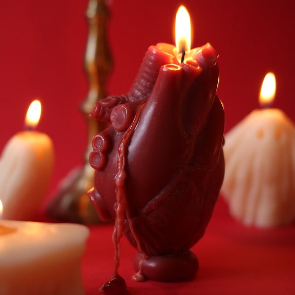 Large Anatomical Heart Candle. Unscented. Halloween/Gothic/Romantic Home Décor. Gift for Doctor/Cardiologist. Original Mold. Unique.