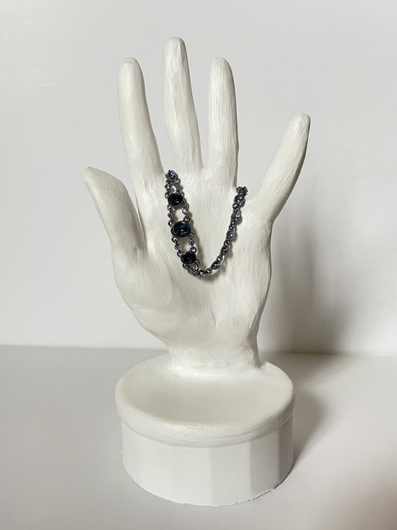 Vintage Silver Tone Givenchy Blue Crystal Bracelet