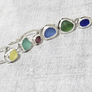 Handcrafted Sterling Silver Sea Glass stacking Ring – Recycled Beach Glass Jewellery