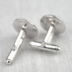 Boutons de manchette lunaires, bijoux pour hommes, bijoux pour hommes, boutons de manchette spatiaux, astronomie, boutons de manchette, texture, cercle, disque, boutons de manchette ronds, argent, selkie image 4