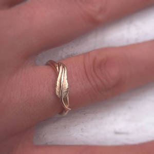 9ct Gold Sea Feather Collection, feather ring, bracelet, earrings, handmade, 9ct yellow gold, feathers, feather jewelry, jewellery set image 5