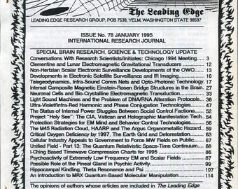 Leading Edge Research International Research Journal # 78 (January 1995) edited by Val Valerian conspiracy metaphysics