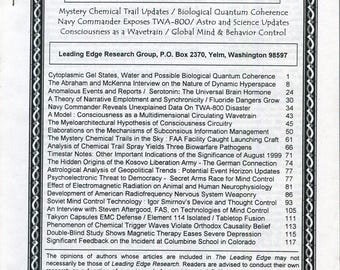 Leading Edge Research International Research Journal Issue No. 122 edited by Val Valerian 1999 conspiracy metaphysics