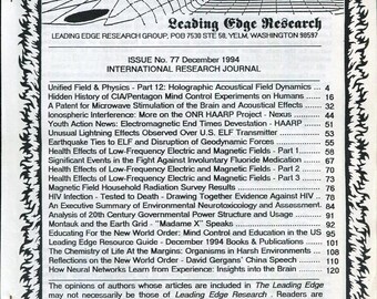 Leading Edge Research International Research Journal # 77 (December 1994) edited by Val Valerian conspiracy metaphysics