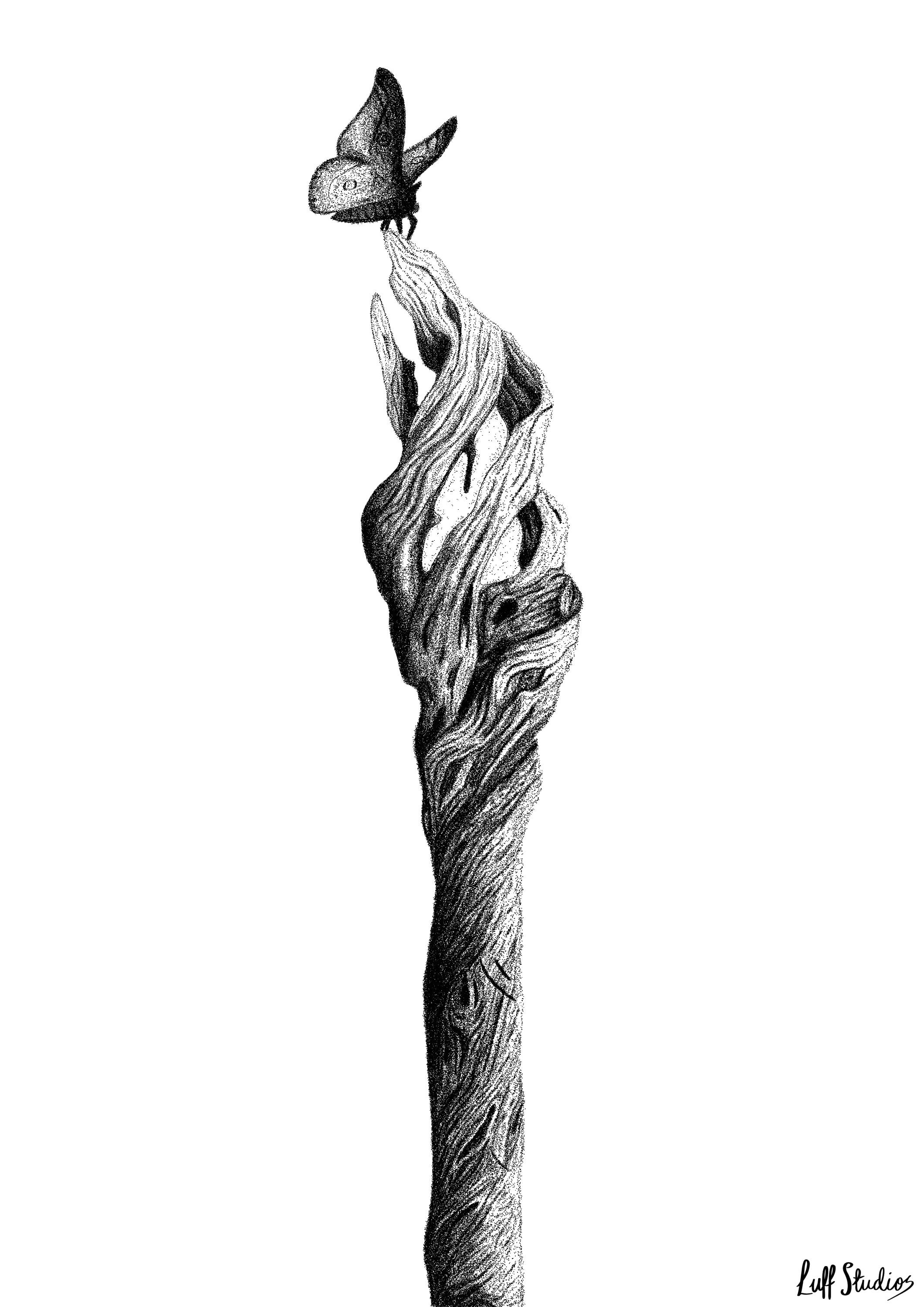 Gandalf the Grey Staff Dotwork Print Lord of the Rings Art Etsy