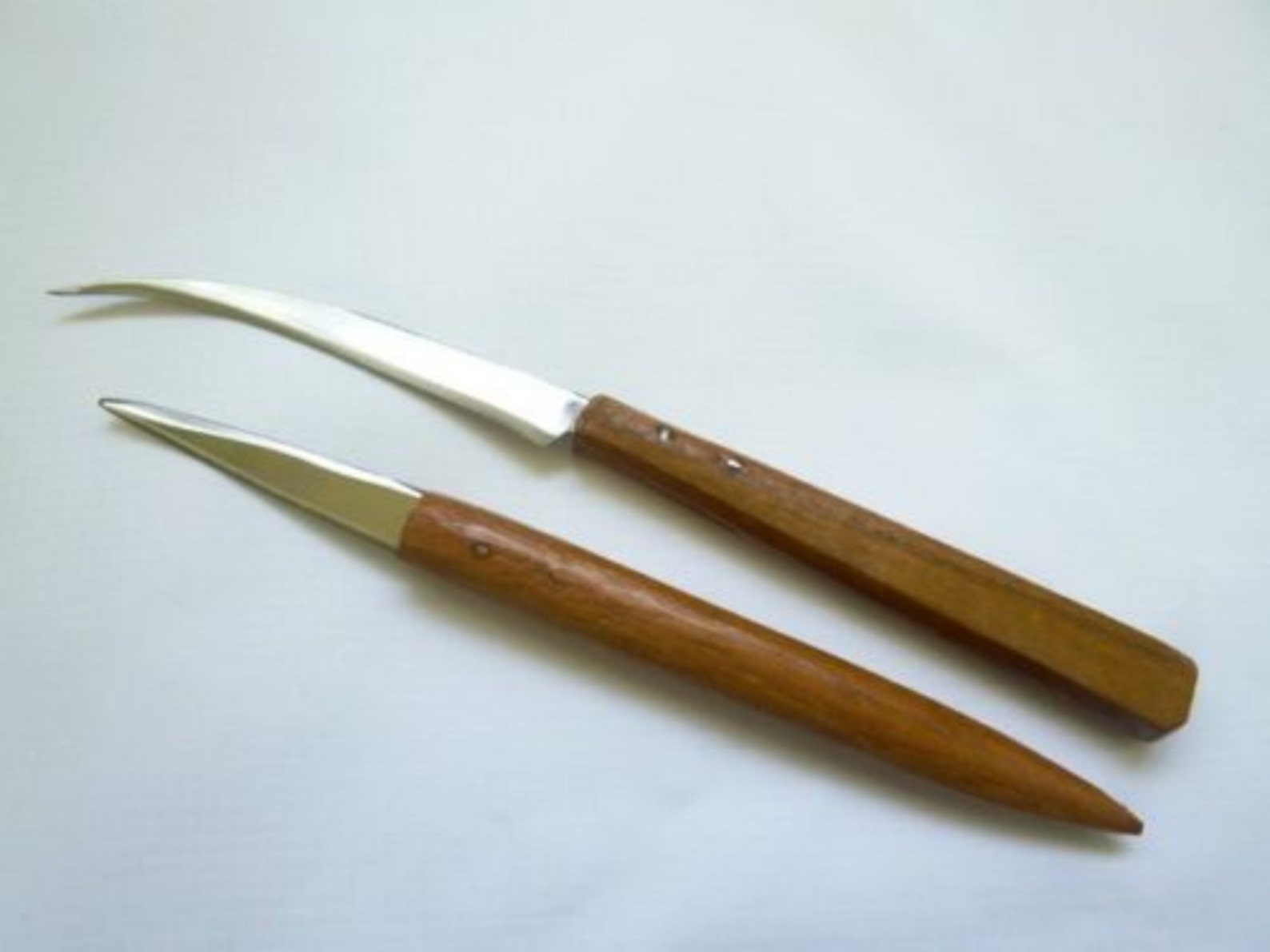 2 Pcs. Thai Kitchen Carving Knife Vegetable Fruit Cutter Wood Etsy