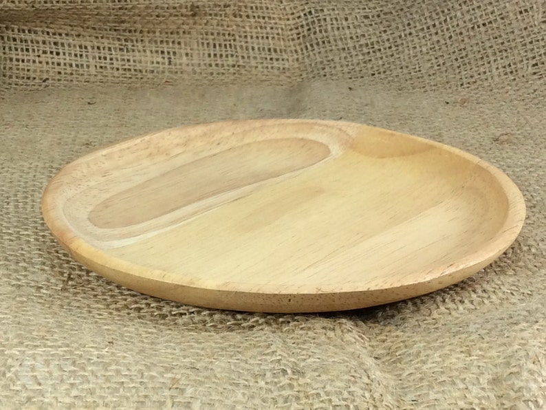 6 Inch Food Wood Tray Wooden Utensil Round Circle Natural Etsy