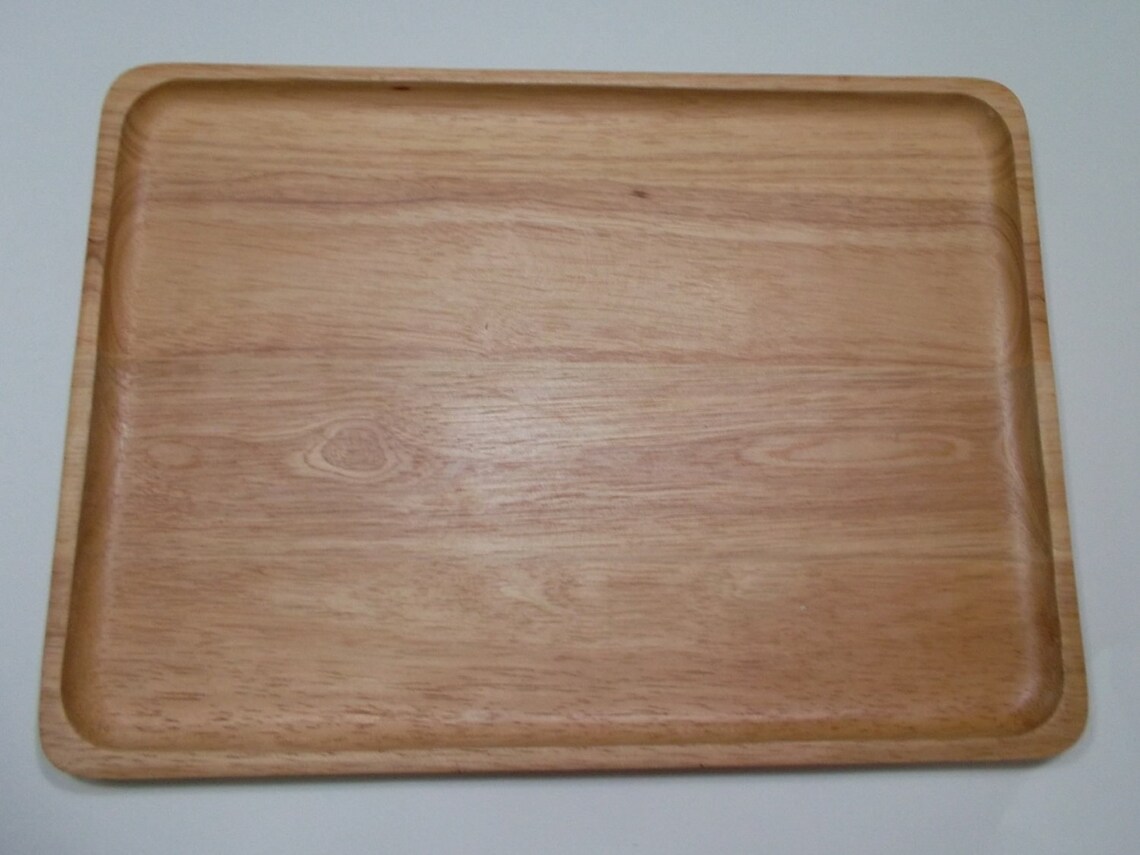 10 X 14 Inch Food Tray Large Wooden Utensil Natural Rubber Etsy