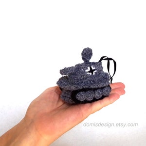 Pantofole in miniatura carro armato/Piccola copia della pantofola Tigre 1/Pantofole Amigurumi Tigre 1/Idea regalo per uomo/Decorazione in miniatura
