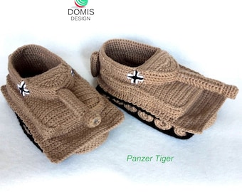 Tank Slippers / German tank tiger  / Gift for man/ 100% handmade