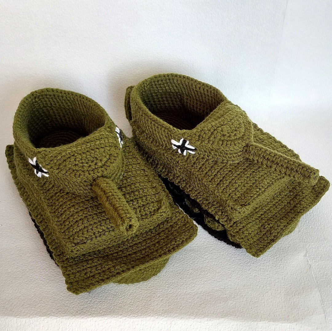 Army Tank German Tank Slippers Battle Slippers Crochet Tank