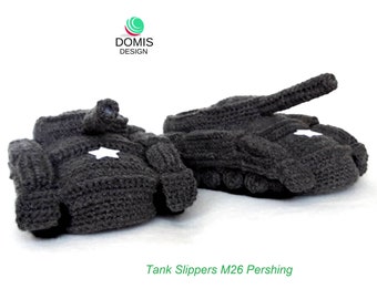 American slippers Armored slippers Darkgray slippers M26 Pershing Gift idea Handmade Funny gift Tank M26 Pershing Gift for men Handmade