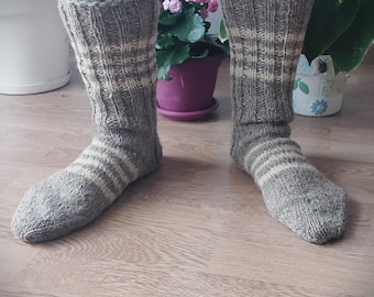 Men's Socks ,Men's Hand Knitted Wool Socks, Thick Warm Wool Socks, Gift for Men