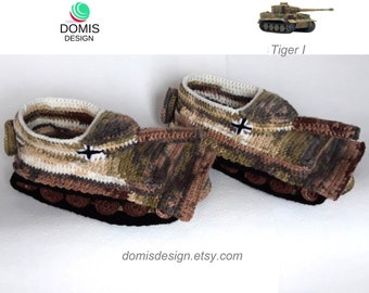 Tank Slippers Camouflage/ German Tank Tiger/ Funny Slippers/ Gift for Men