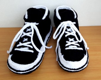 Sneakers, Handmade Men's Slippers, Crocheted Slippers Sneakers, Gift idea /Product to order/