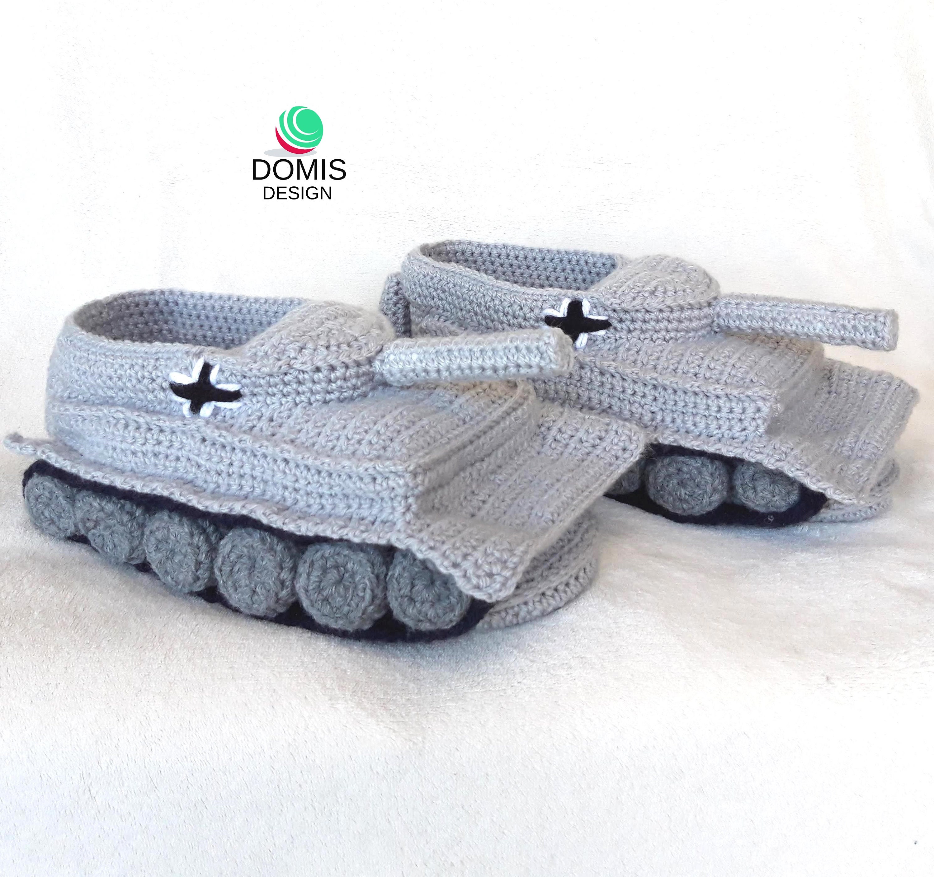 Tank Slippers / German in Light Gray Color / Gift for -
