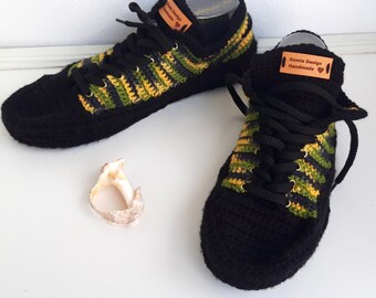 Crochet Slippers, Sneaker Slippers, crochet sneakers, a gift for him, for man, for boyfriend, for teenager