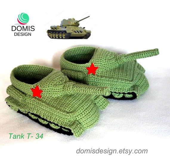 Panzer Tank Slippers - Crochet Pattern - Free Crochet patterns