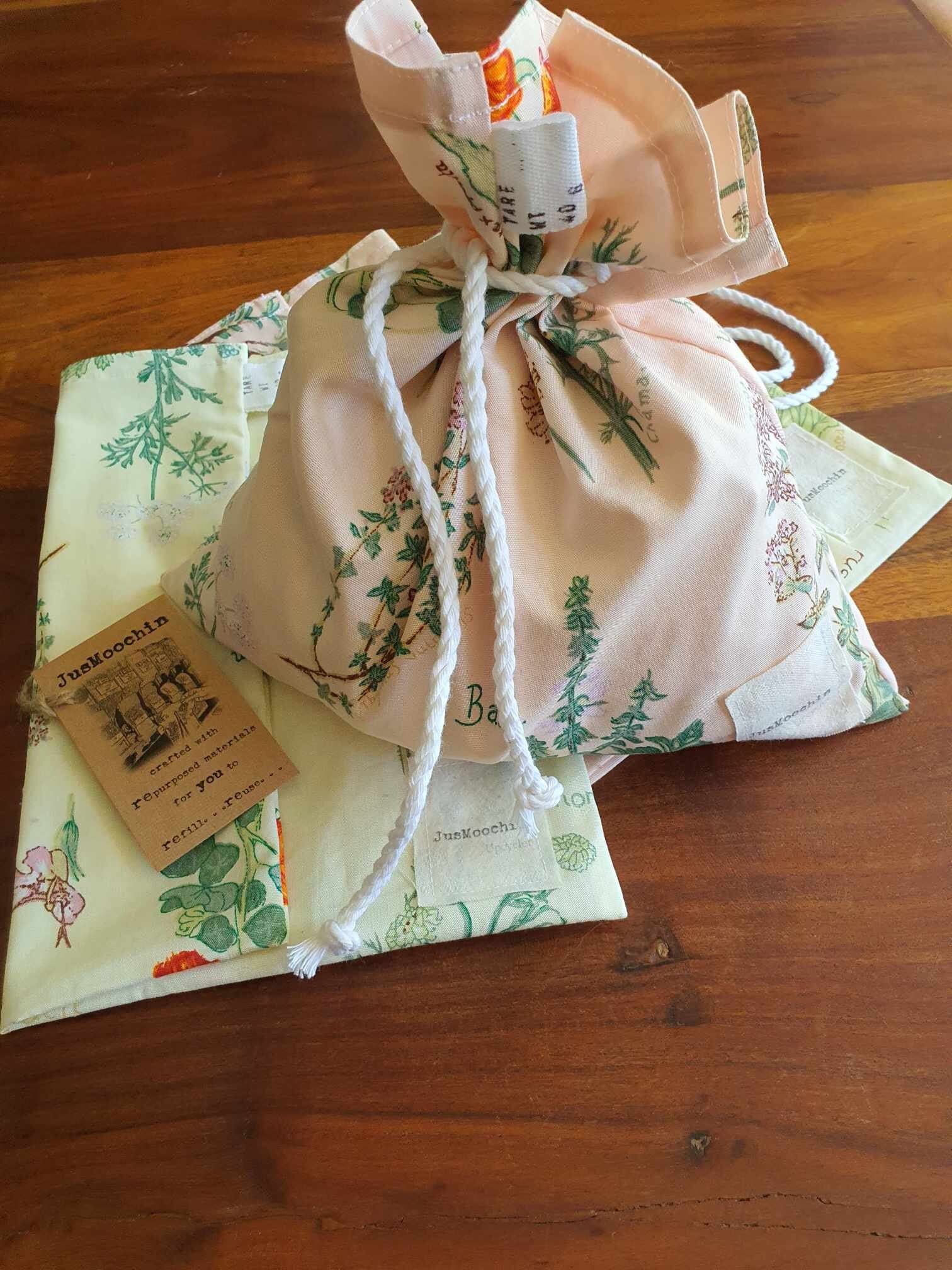Bulk Food Reusable Grocery bag. Custom made. Unique. Upcycled. Peach hue. Eco friendly washable Zero Waste. Be the envy of other shoppers Etsy