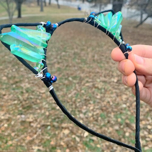 Gemstone Cat Ears Cat Ear Headband Rave Ears Forest Fairy Etsy
