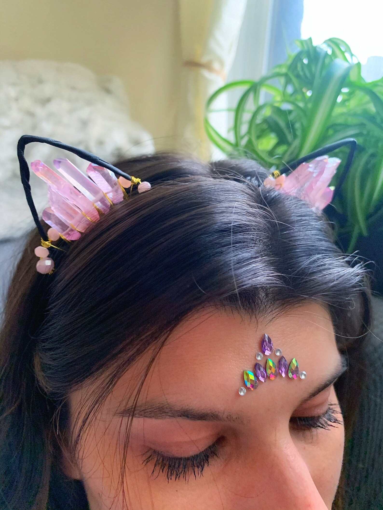 Cat Ears Headband Rave Ears Crystal Cat Ears Kitty Etsy