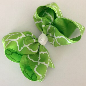 Lime Green Quatrefoil Bow Jumbo Lime Green Bow Large Lime Green Boutique Bow Large Apple Green Bow