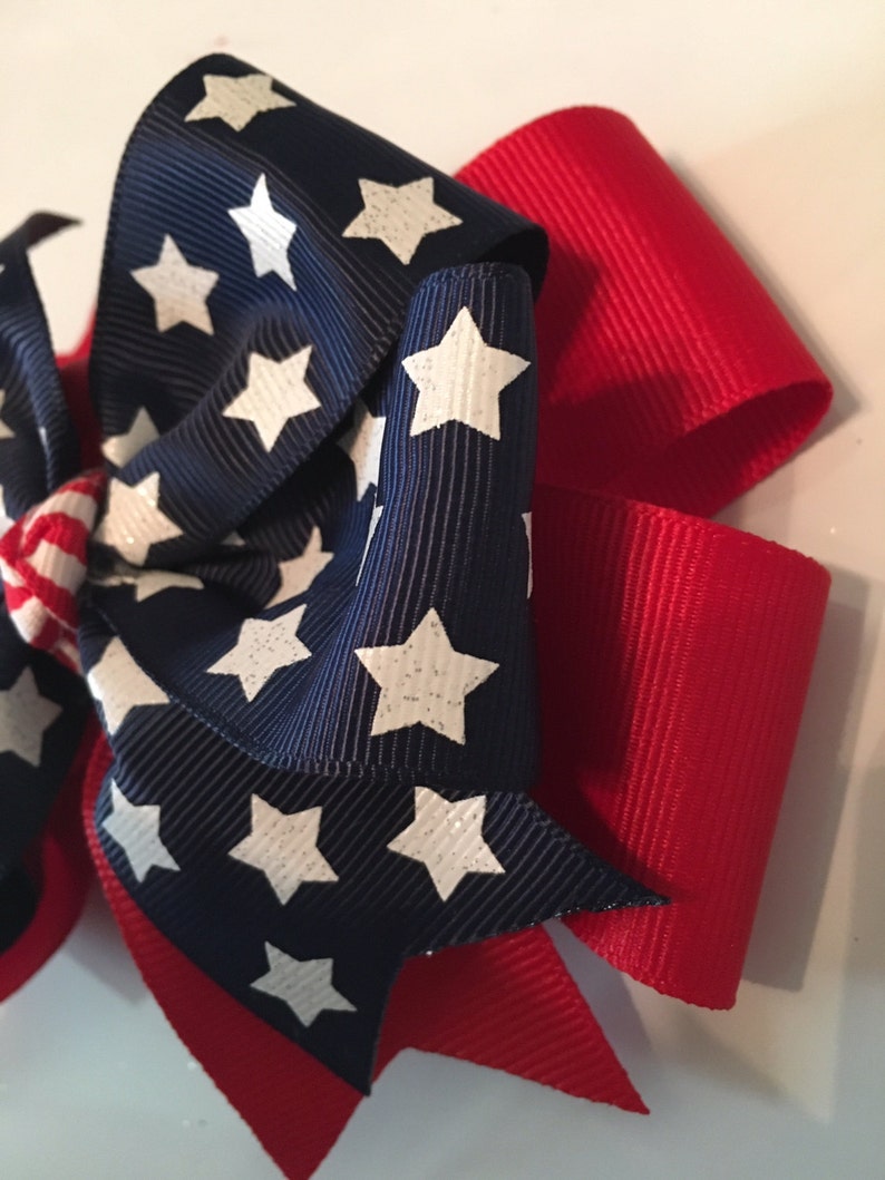 Fourth of July Hair Bow July 4th Hair Bow Patriotic Hair Etsy