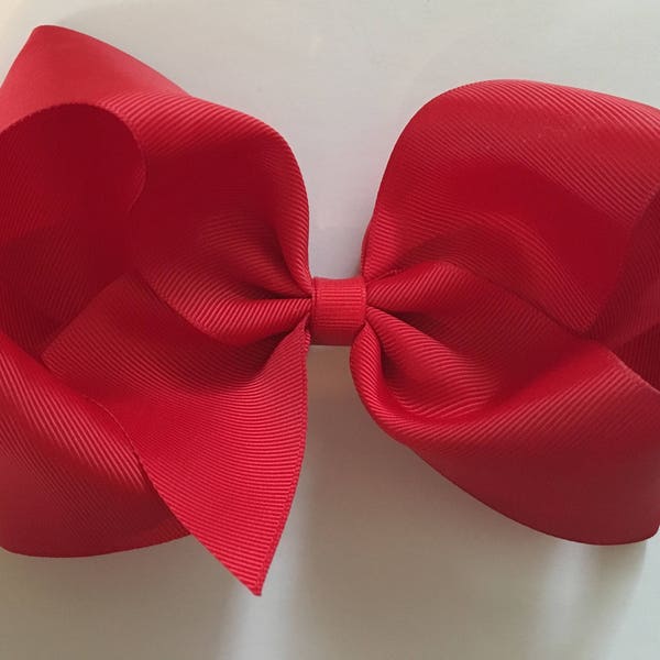 Big Girl Boutique Hair Bow, Classic Jumbo Hair Bow,  Bows In All Colors, Red Jumbo Bow, Jumbo Bows in all Colors, Basic Red Hair Bow